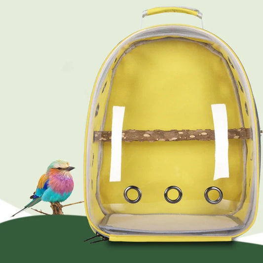 Portable Bird Carrier Backpack – Lightweight Transparent Travel Cage for Small Parrots
