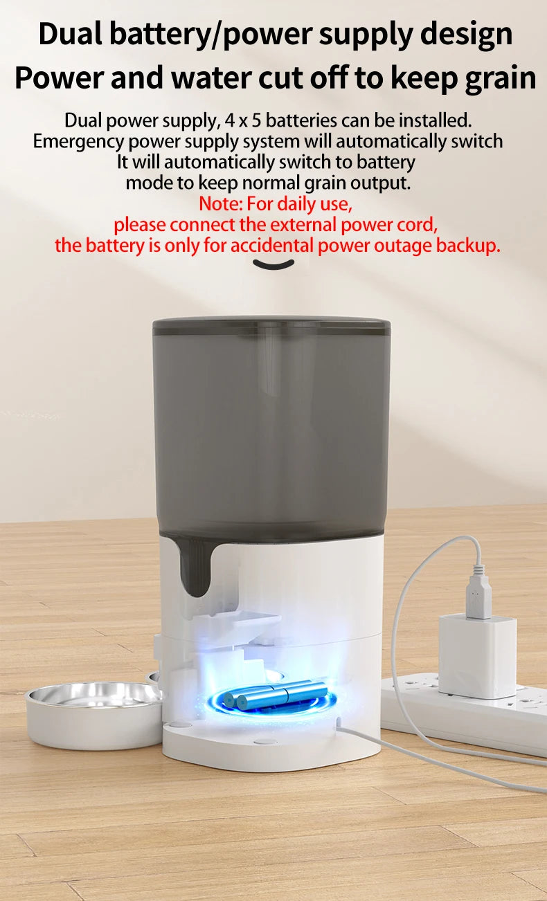 7L Smart Automatic Pet Feeder – Double Bowl WiFi Cat & Dog Dispenser