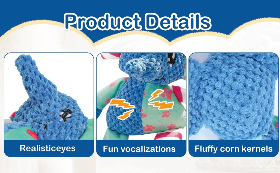 Interactive Dog Toy – Squeak & Rope, Teething & Heavy Chewers