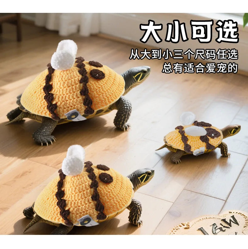 Handmade Turtle Sweater – Adjustable Warm Knitted Bee Costume for Tortoises