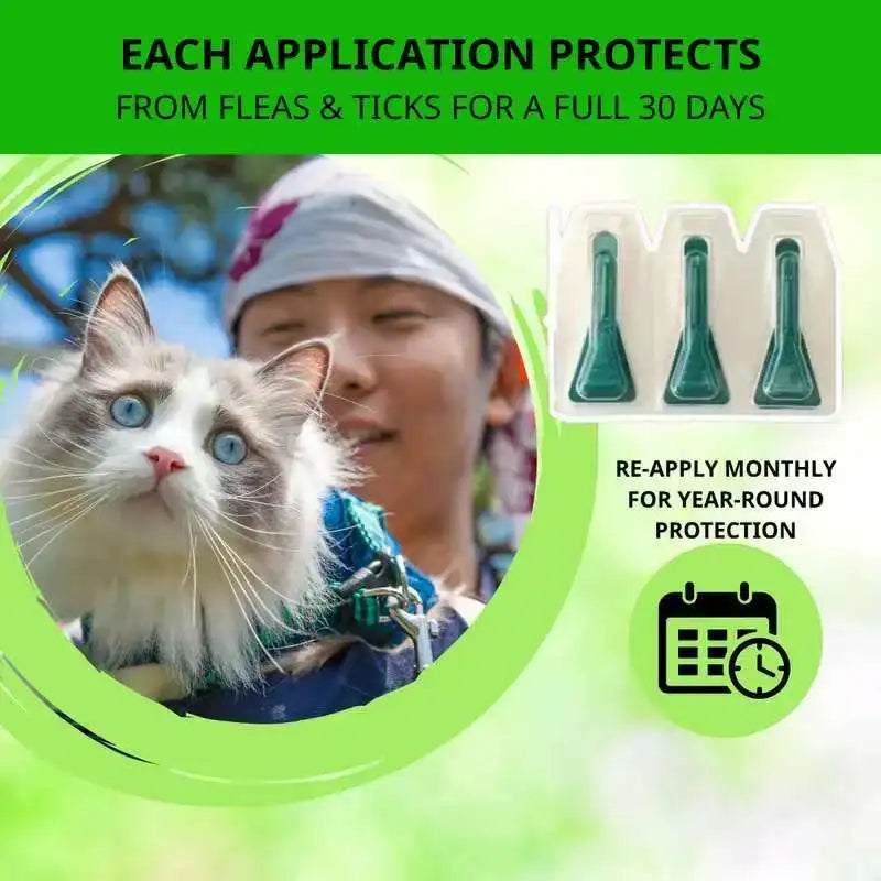 Pet Flea & Tick Repellent Drops – Kill Fleas, Ticks & Mites, Safe for Cats & Dogs