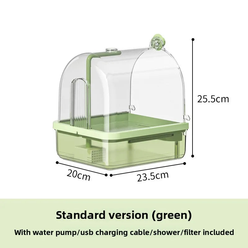 Smart Auto-Sensing Bird Bath – Hanging Circulation Shower for Parakeets & Cages