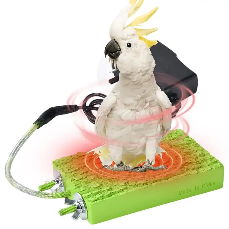 Bird Cage Heater Thermo Perch – Automatic Warmer Stand for Parrots & Small Birds