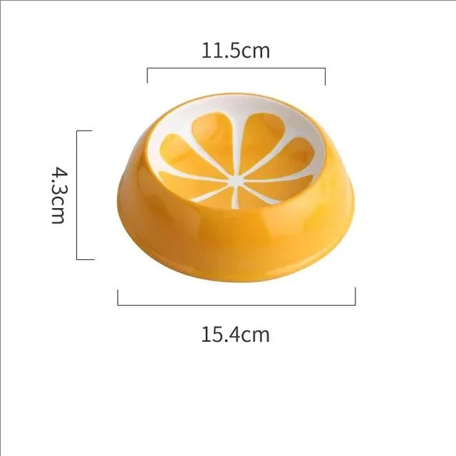 "Ceramic Pet Bowl – Cute Fruit Shapes for Cats & Small Dogs"
