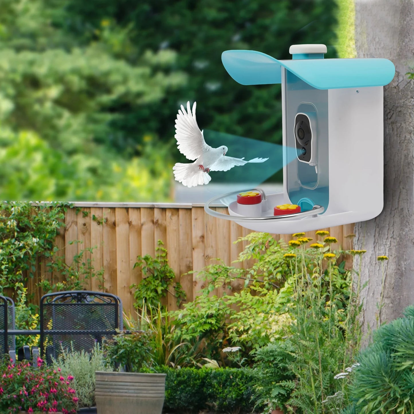 Smart Bird Feeder with Camera – Solar Powered WiFi Feeder, Night Vision, IP65 Waterproof, 2.27 Qt