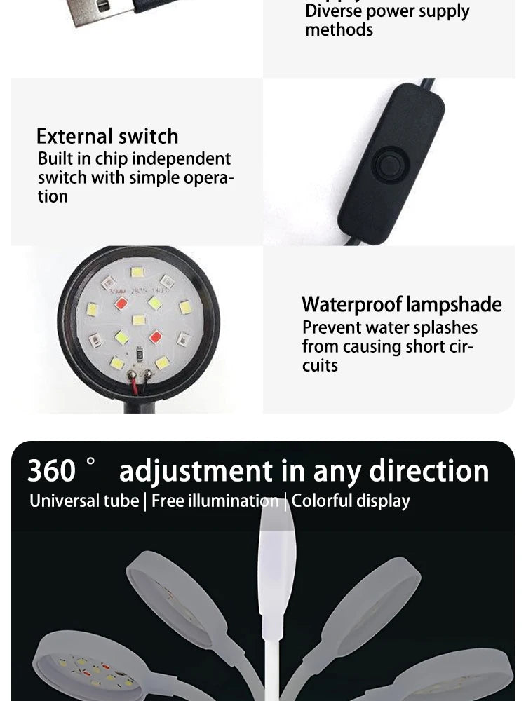 Aquarium Light With Adapter LED Clip On Fish Tank Light