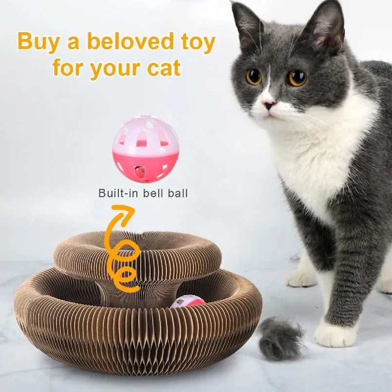 Kitten Curl Toy – Foldable Magic Cat Scratcher & Interactive Bed