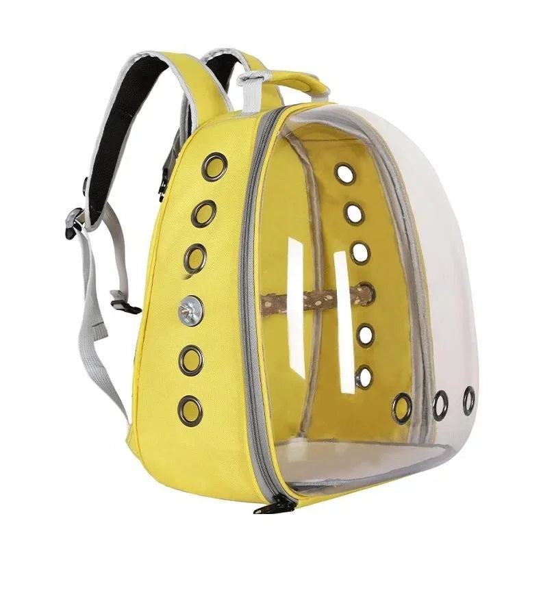 Portable Bird Carrier Backpack – Lightweight Transparent Travel Cage for Small Parrots