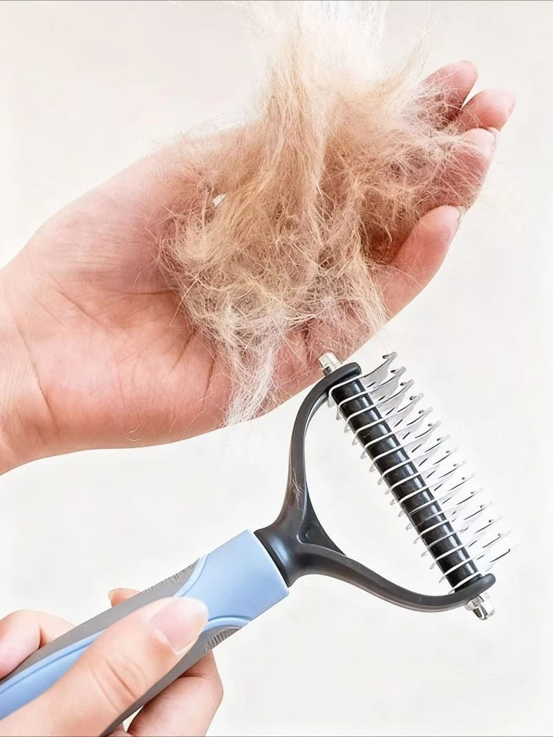 Pet Grooming Brush – Deshedding, Fur Removal & Knot Cutter for Dogs & Cats