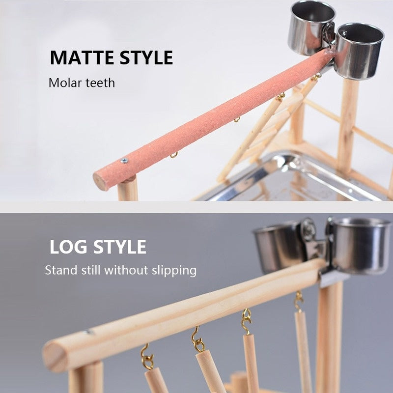 Bird Toy Activity Center – Cage Stand with Perch, Ladder, Hammock & Feeder