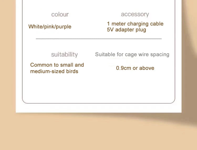 Parrot Warming Stick – Automatic Thermostat Bird Cage Heater for Winter Care