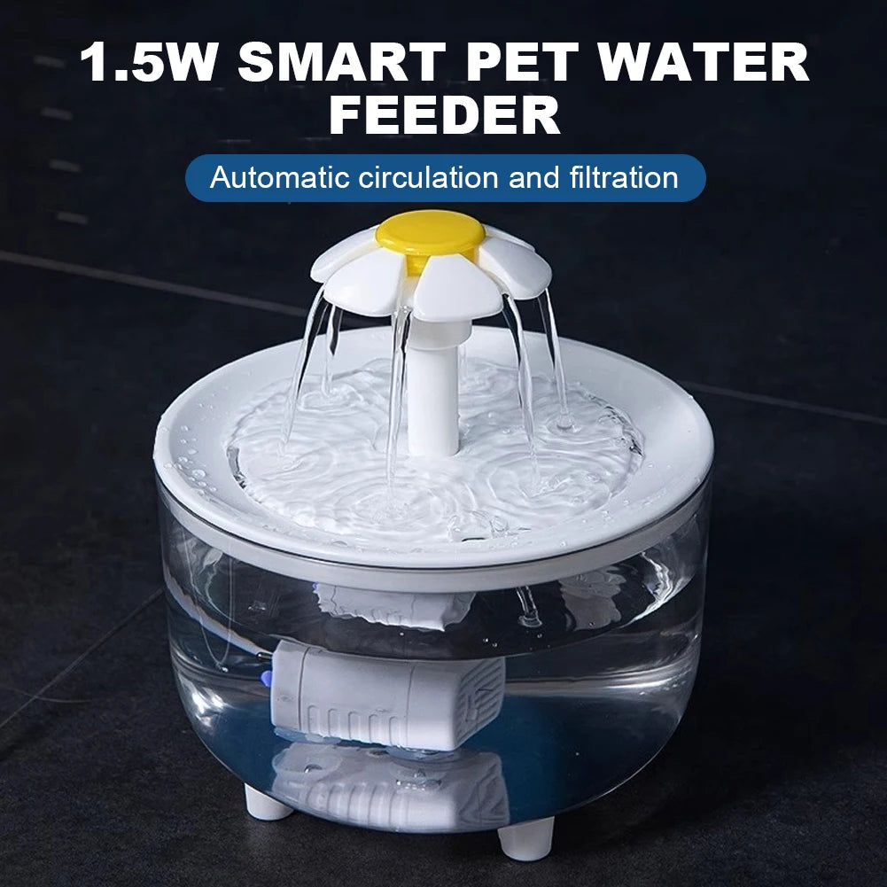 1200ml Electric Silent Cat Water Fountain – USB Filtered Pet Drink