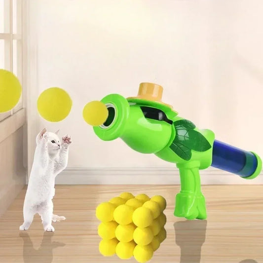 Plush Ball Cat Toy Launcher – Interactive Shooting Gun for Cats & Dogs