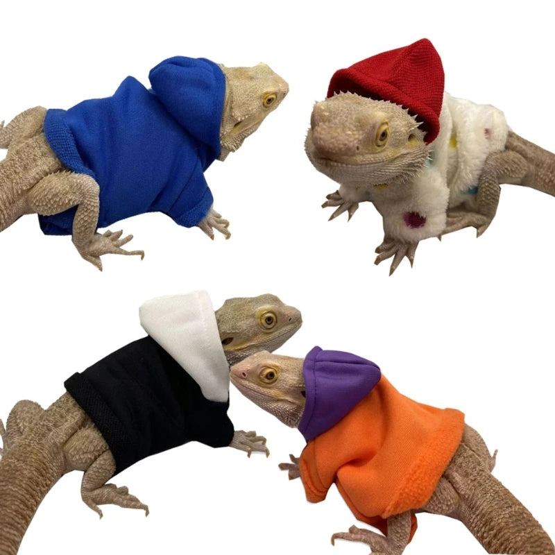 Bearded Dragon Costume for Lizards Hoodie Coat Reptiles Clothes Photo Party R7UB