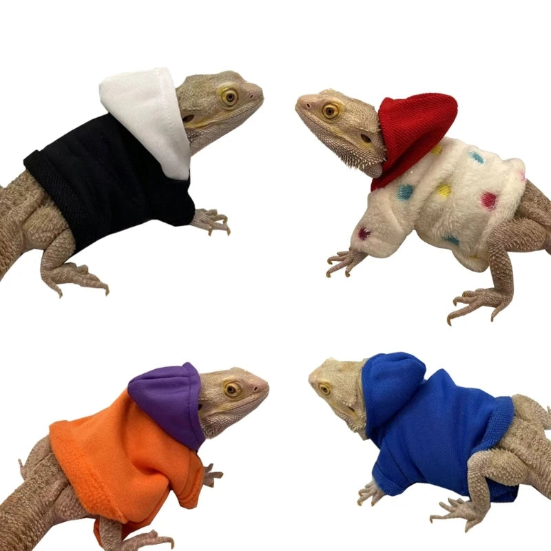 Bearded Dragon Costume for Lizards Hoodie Coat Reptiles Clothes Photo Party R7UB