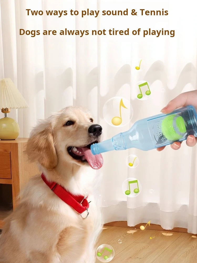 Interactive Bottle-Sound Dog Chew Ball – Durable Training Toy for Small & Large Dogs