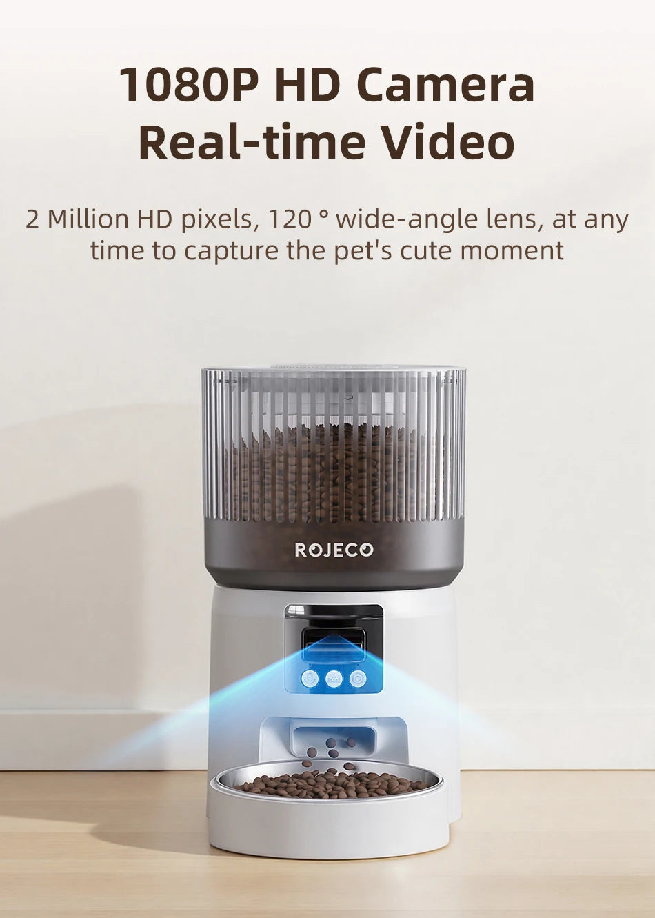 Smart Automatic Cat & Dog Feeder with 1080P HD Camera – WiFi Controlled