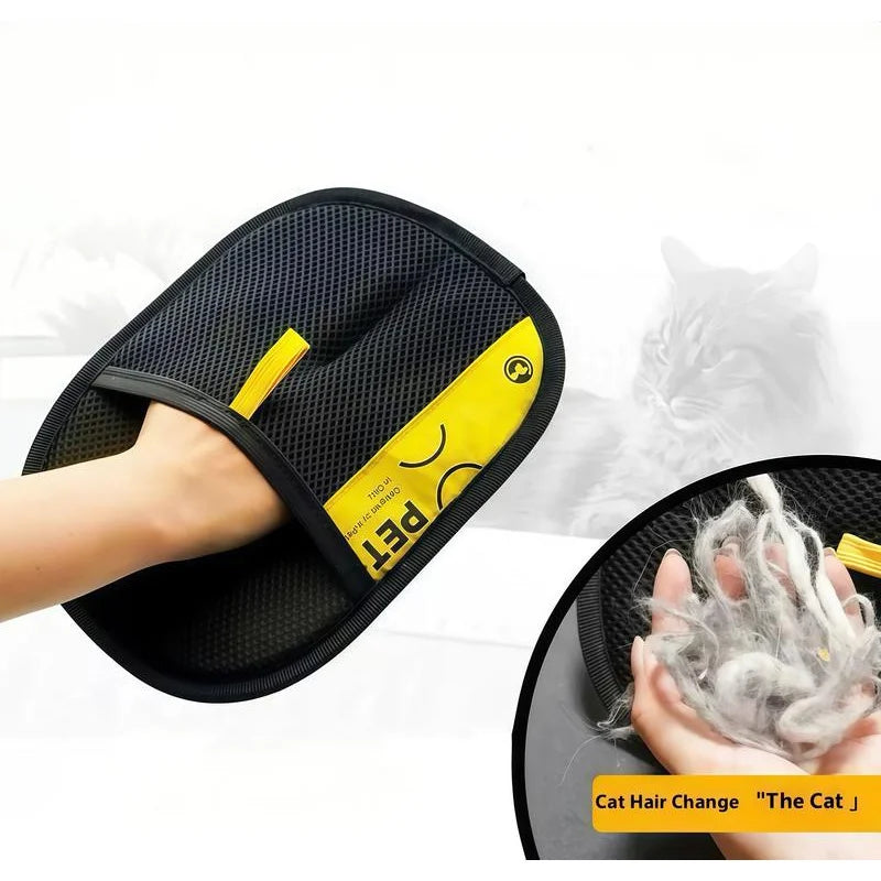 Pet Hair Remover Gloves – Reusable Electrostatic Grooming Gloves for Cats & Dogs with 2-in-1 Lint Brush