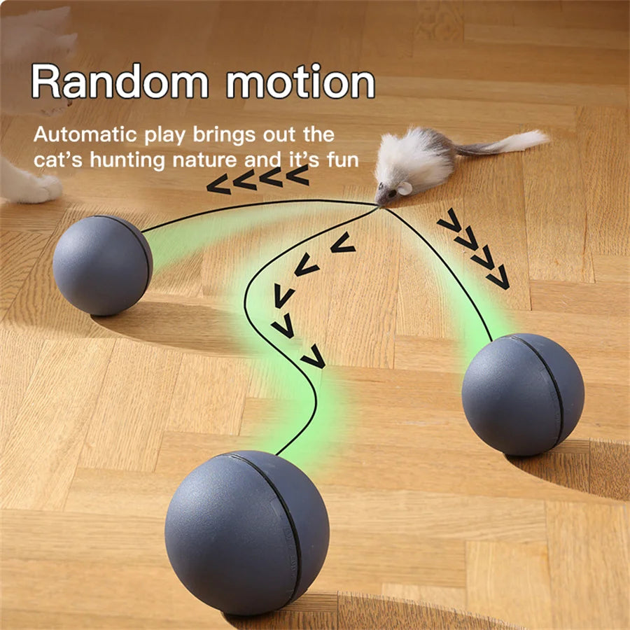 Battery-Operated Interactive Cat Toy – Rolling Ball with Tracking Mouse