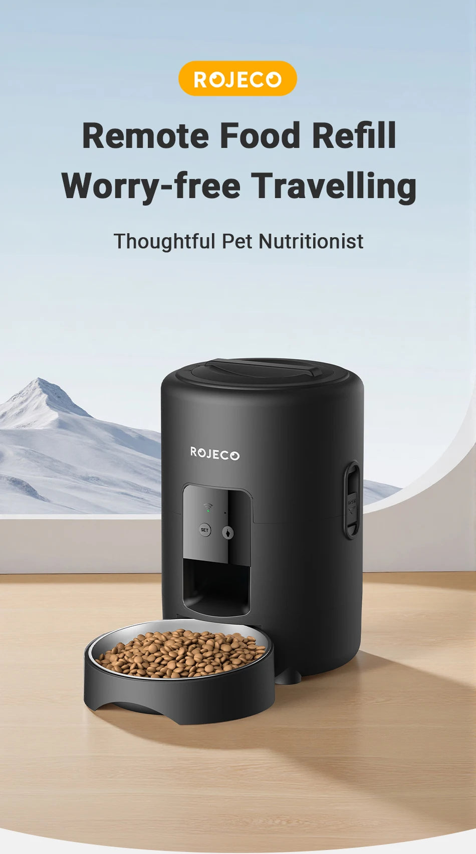 Smart 2L Pet Feeder – Wi-Fi App Auto Dispenser for Cats & Dogs