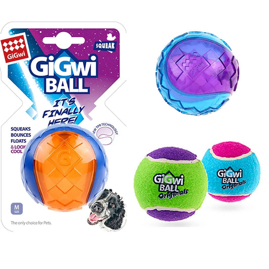 2pcs Pet Dog Squeaky Toys Ball Tennis Ball Interactive Dog Toys High Bounce Sound Rubber Ball for Dog Training Outdoor Play Ball