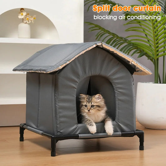 Waterproof Outdoor Pet House – Foldable Warm Cat & Dog Cave Bed