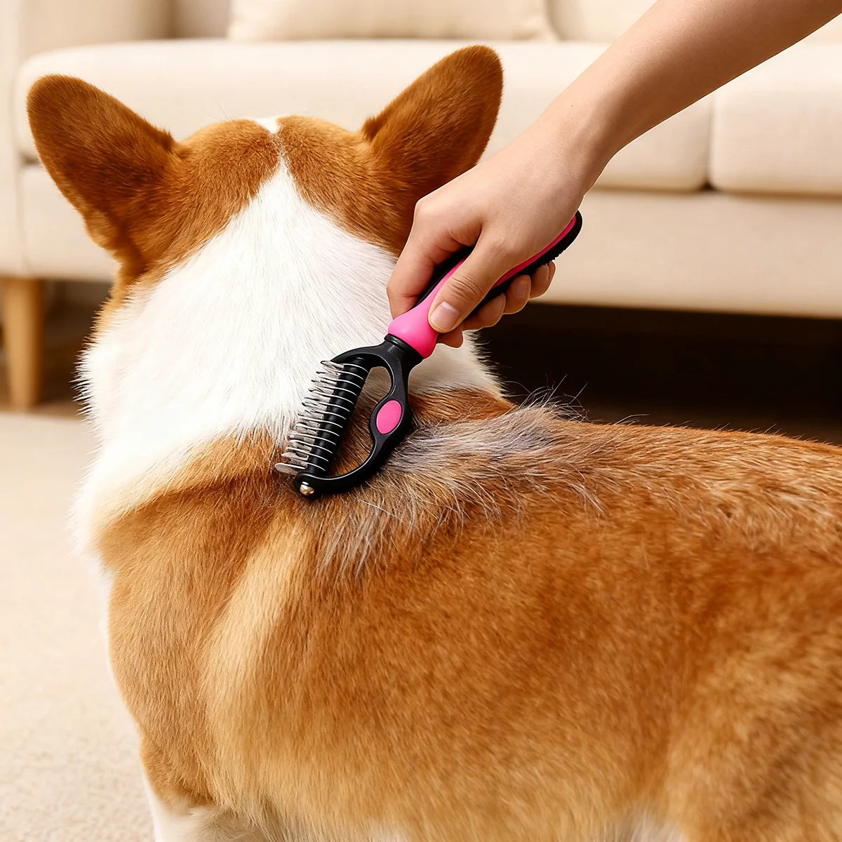 Dog  Hair Remover Brush – Fur Deshedding, Knot Cutter & Grooming Tool