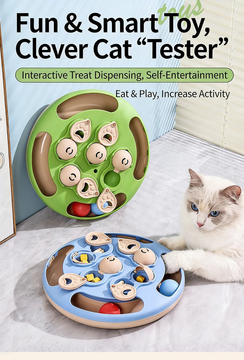 Interactive Cat Toy – Slow Feeder Turntable for Indoor Cats & Mental Stimulation