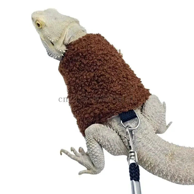 Bearded Dragon Harness with Leash – Warm Chest Costume for Lizards & Reptiles