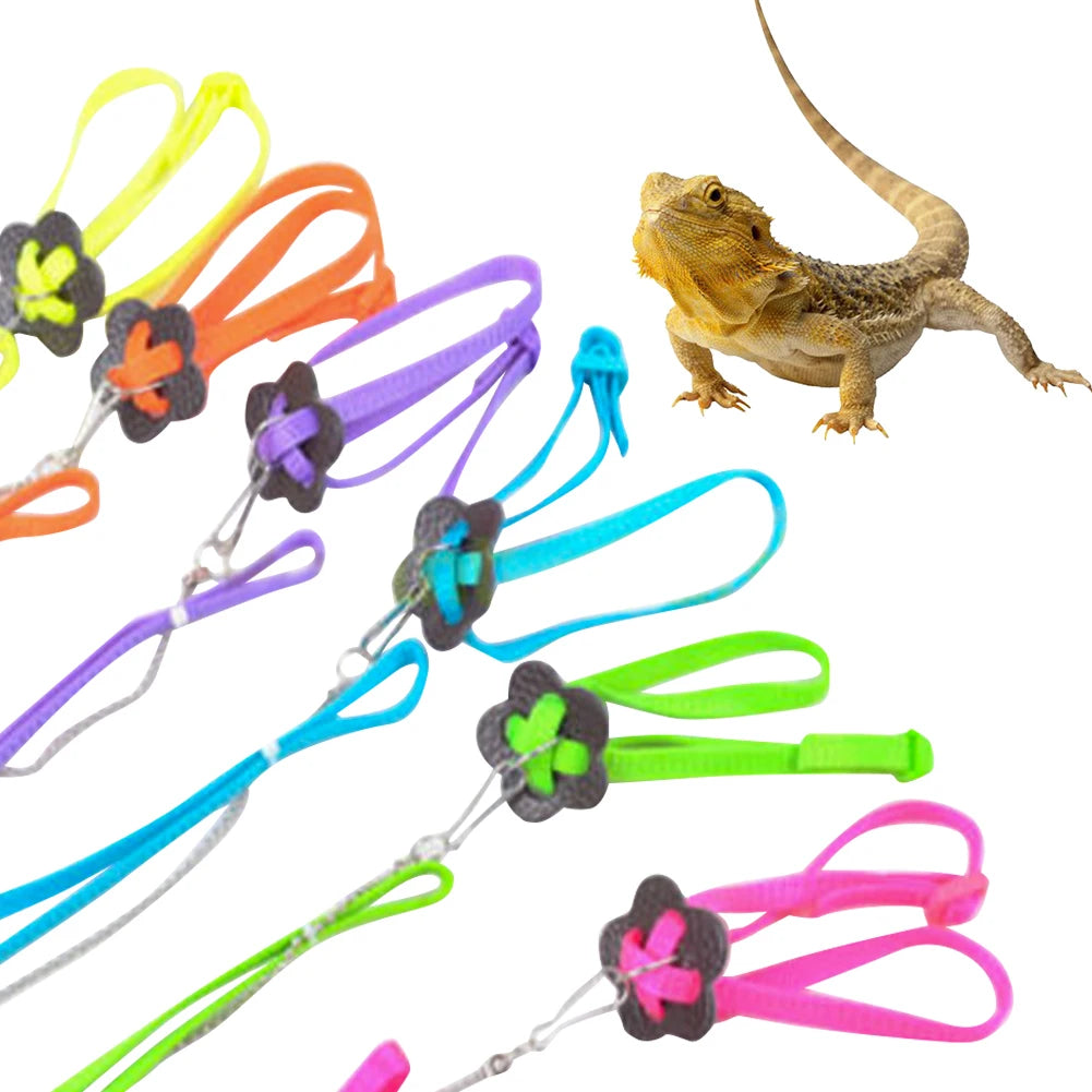 Anti-Bite Reptile Harness & Leash – Adjustable Walking Rope for Lizards