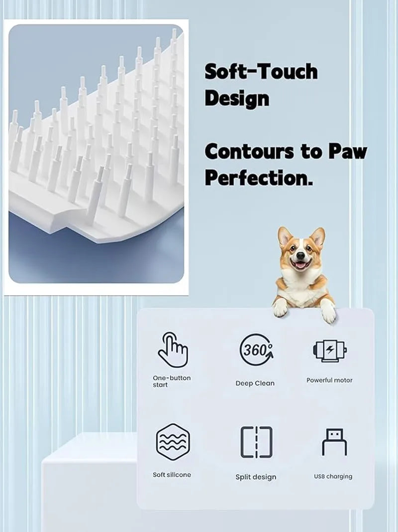 Automatic Paw Cleaner for Dogs & Cats – Soft Silicone Brush, USB-C Rechargeable, Waterproof & Portable Design