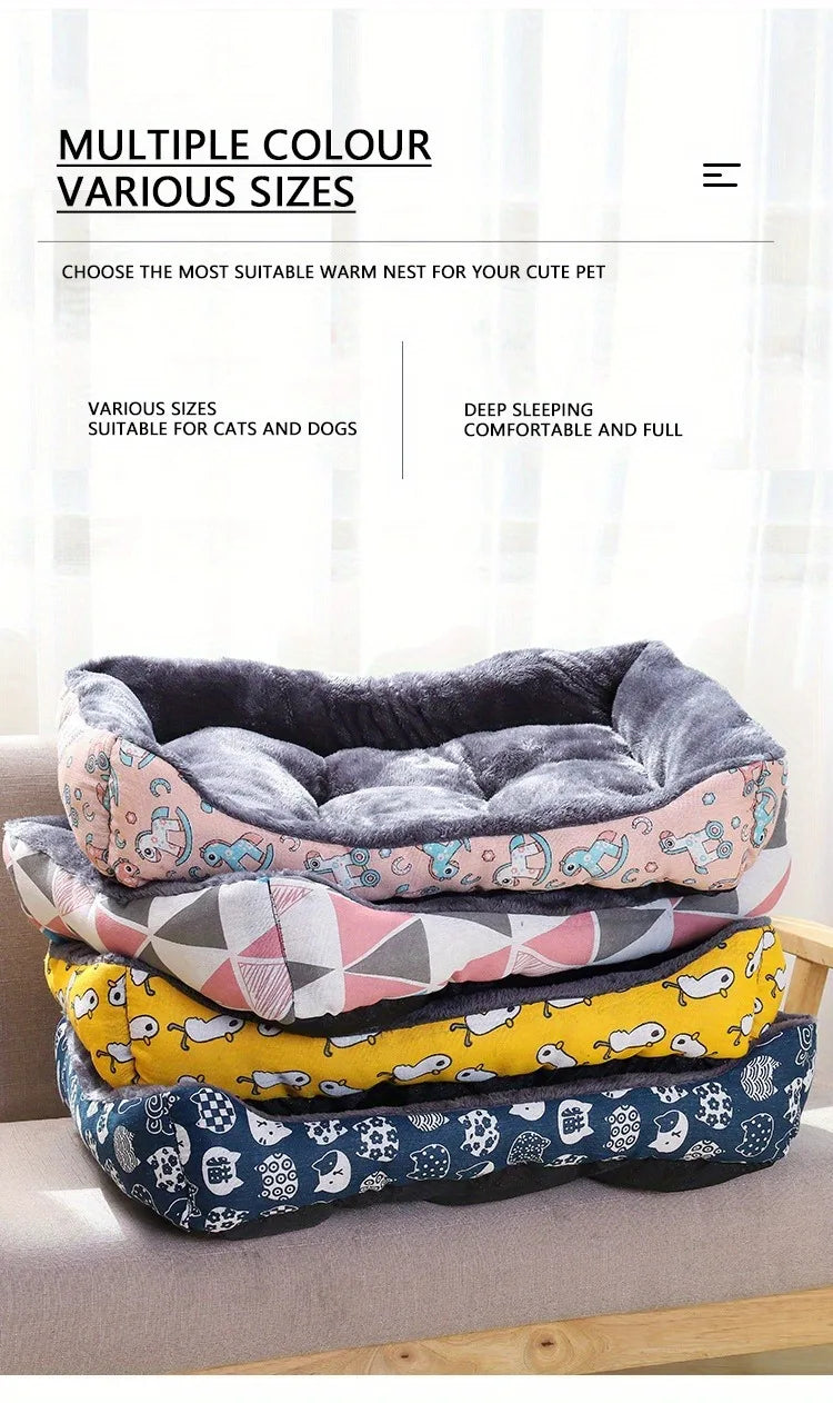 Cozy Dog & Cat Bed – Winter Sofa Mat, Cushion & Basket for All Sizes