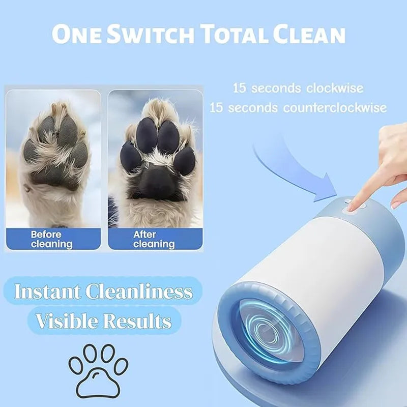 Automatic Paw Cleaner for Dogs & Cats – Soft Silicone Brush, USB-C Rechargeable, Waterproof & Portable Design