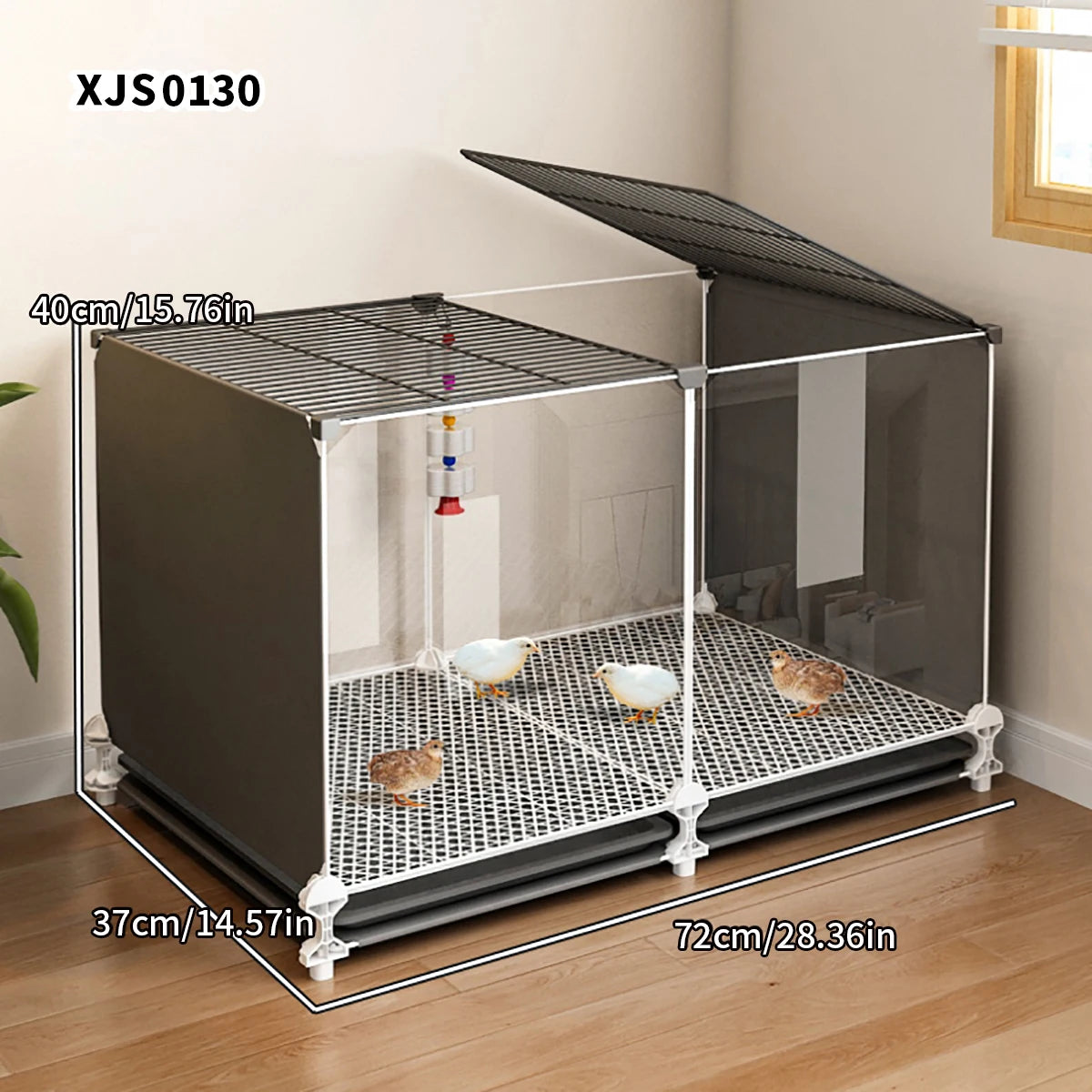 Large Chicken & Duck Cage – Automatic Cleaning Poultry Coop for Outdoor & Balcony Use