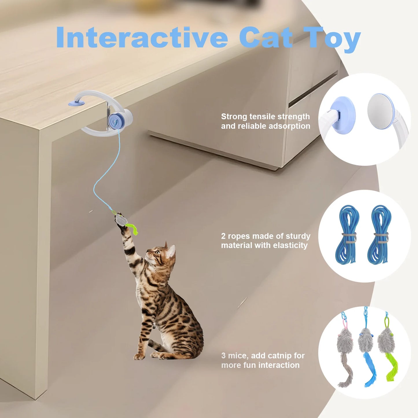 Electric Hanging Cat Toy – USB Rechargeable Interactive Self-Play for Kittens