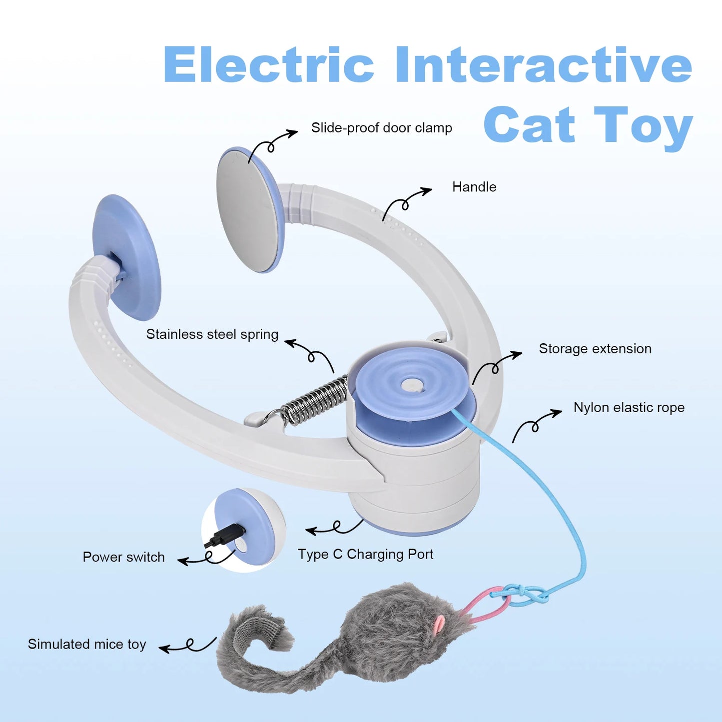 Electric Hanging Cat Toy – USB Rechargeable Interactive Self-Play for Kittens
