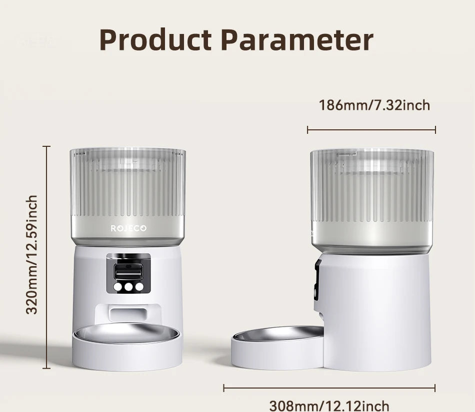 Smart Automatic Cat & Dog Feeder with 1080P HD Camera – WiFi Controlled