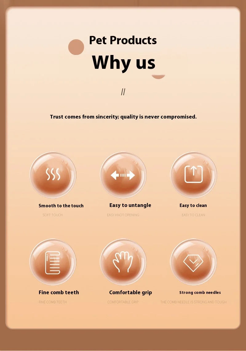 Fine-Tooth Pet Comb – Solid Wood Anti-Static Grooming Tool for Cats & Dogs