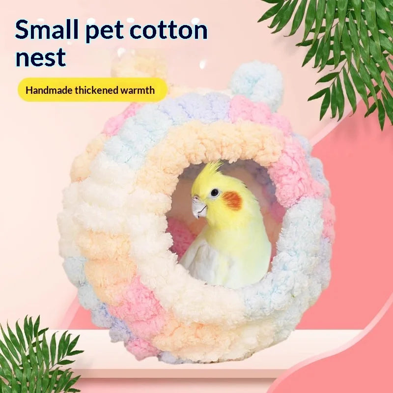 Winter Heated Bird House – Warm Cotton Snuggle Hut for Parakeets & Cockatiels