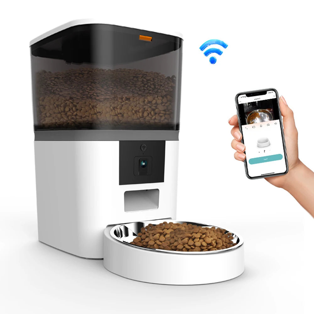4L Smart Automatic Pet Feeder with Camera – App Controlled Cat & Dog Feeder