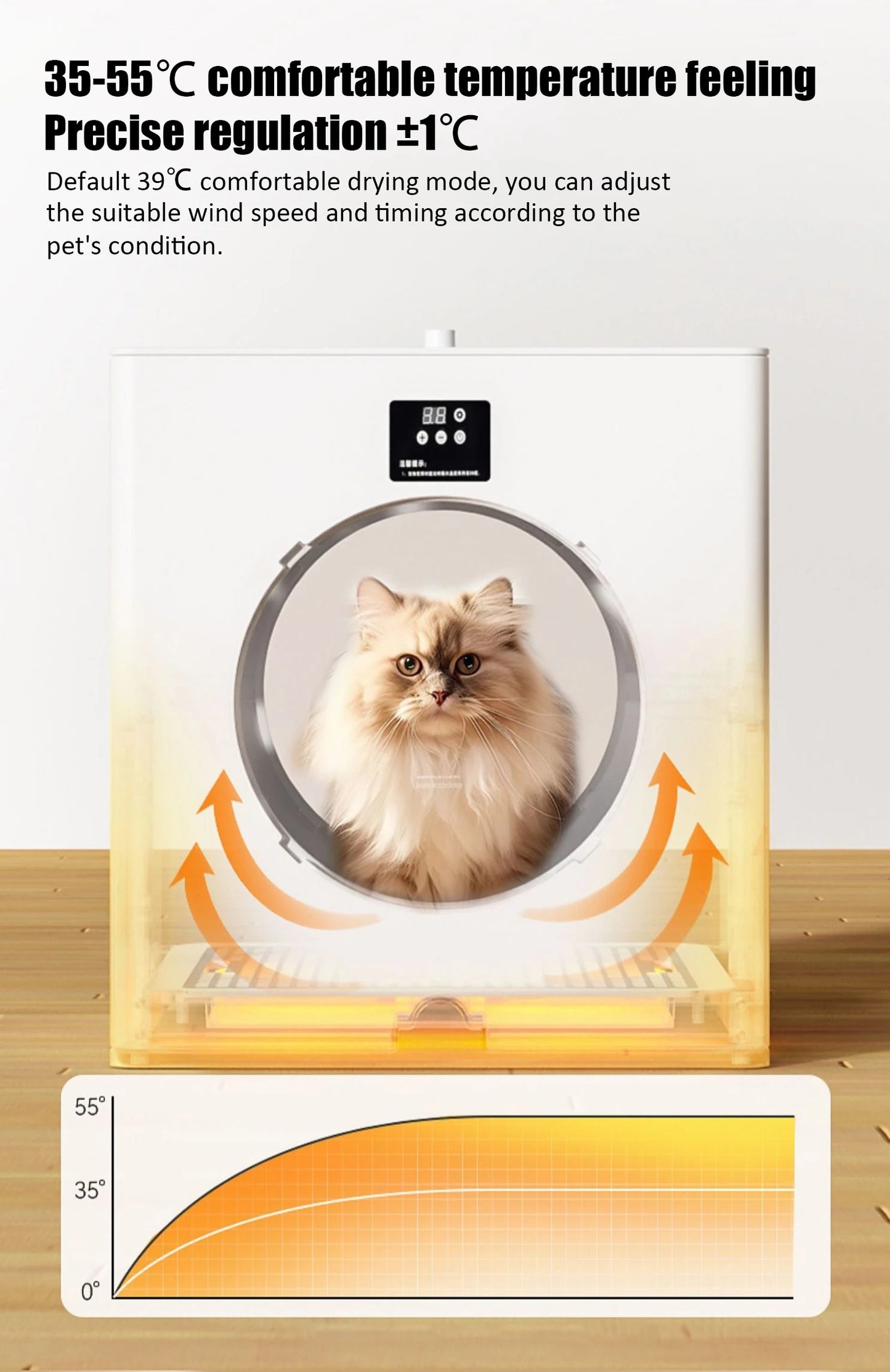 Foldable Pet Drying Box – 88L Large Automatic Dog & Cat Hair Dryer