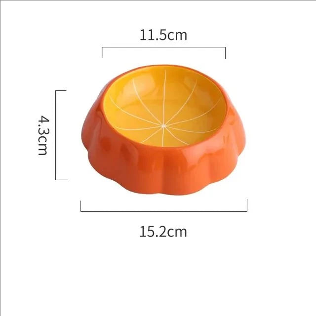"Ceramic Pet Bowl – Cute Fruit Shapes for Cats & Small Dogs"