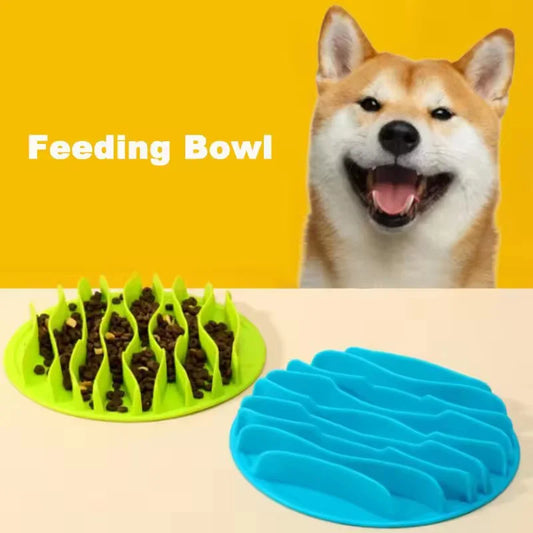 Slow Feeder Pet Bowl with Jungle Pattern – Anti-Choking Dog & Cat Feeder