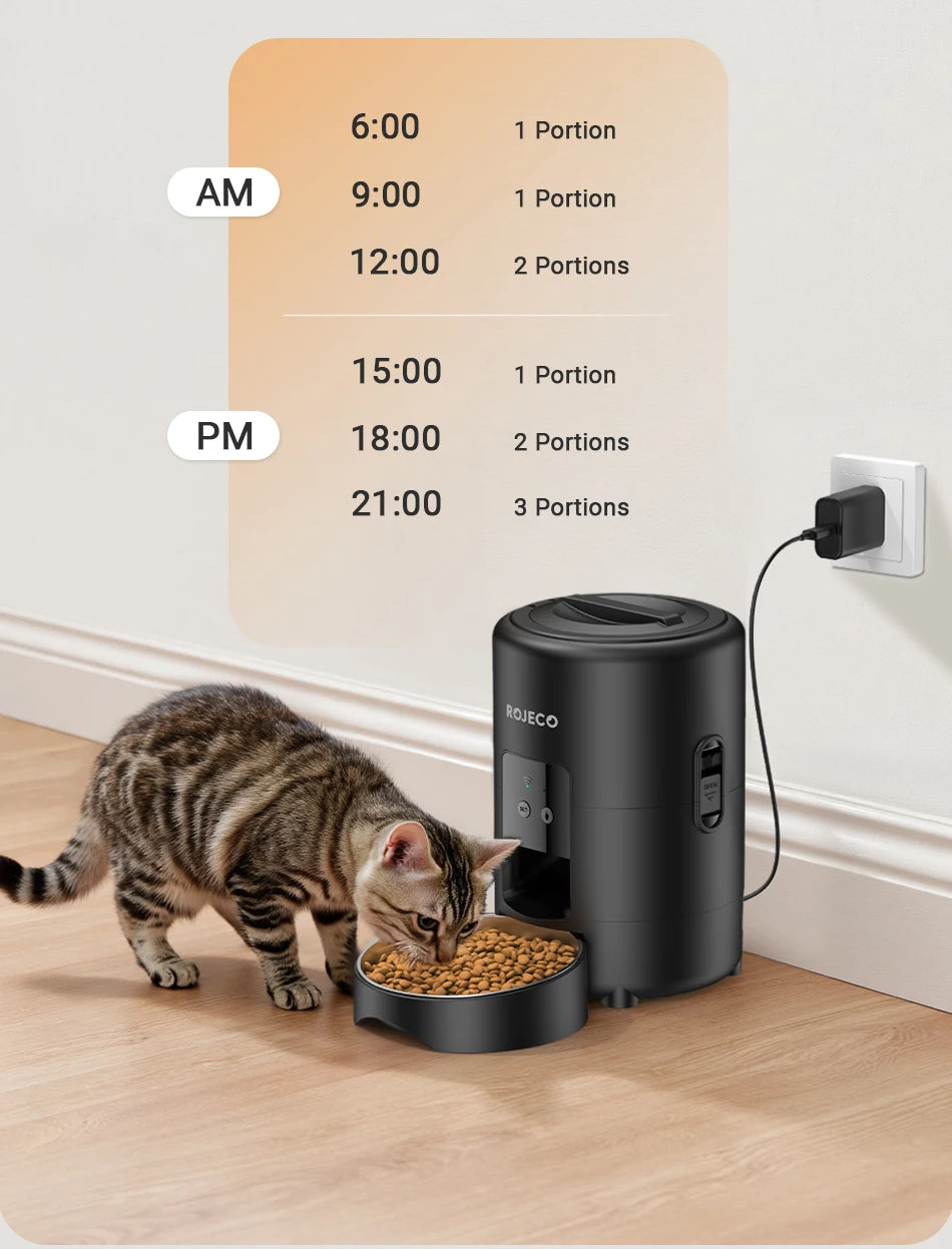 Smart 2L Pet Feeder – Wi-Fi App Auto Dispenser for Cats & Dogs