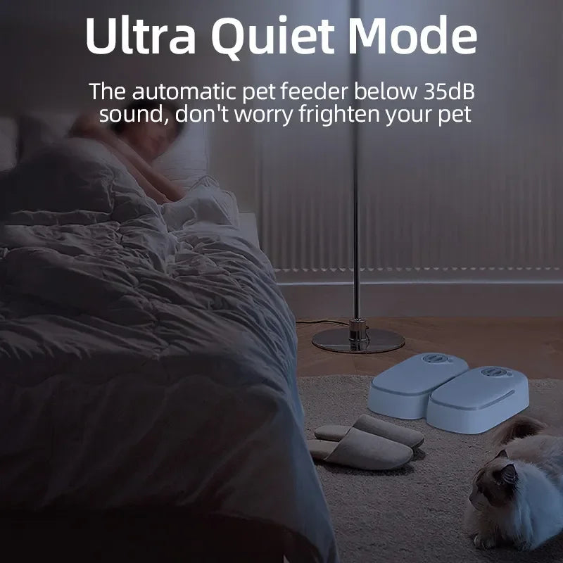 2-Meal Automatic Pet Feeder – Smart Dual Bowls for Dogs & Cats