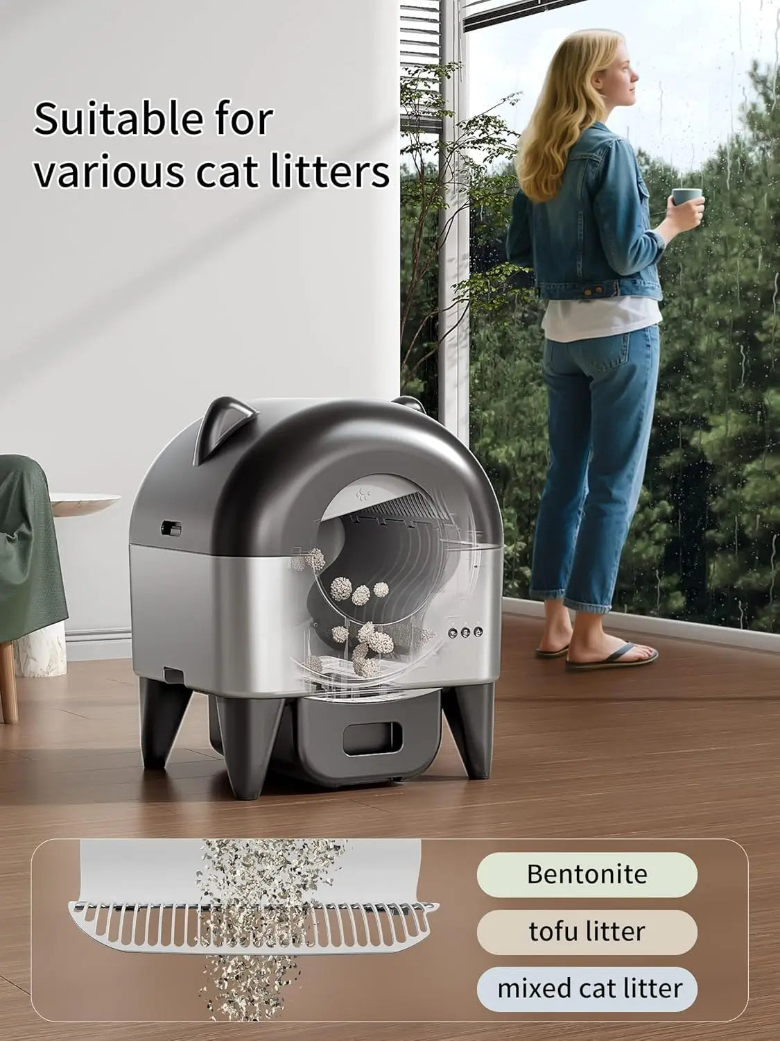 "95L Automatic Self-Cleaning Litter Box – Smart App-Controlled Cat Litter Box"