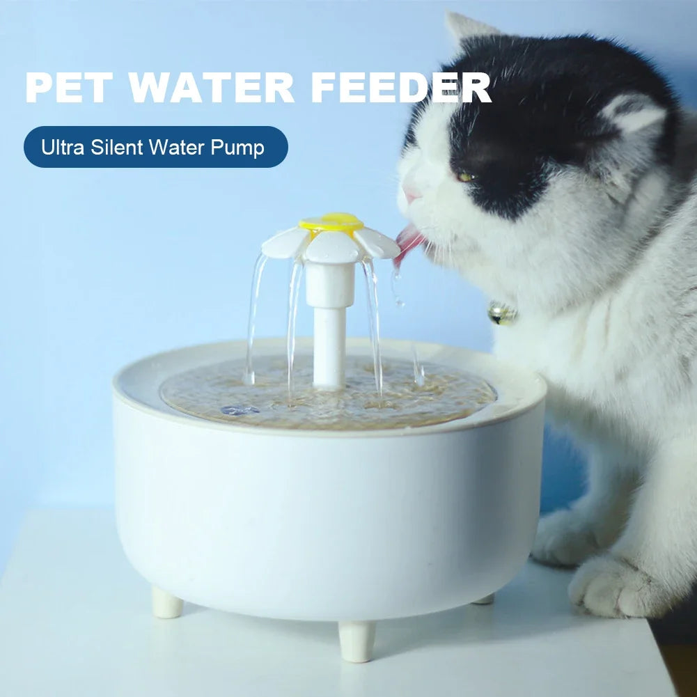 1200ml Electric Silent Cat Water Fountain – USB Filtered Pet Drink
