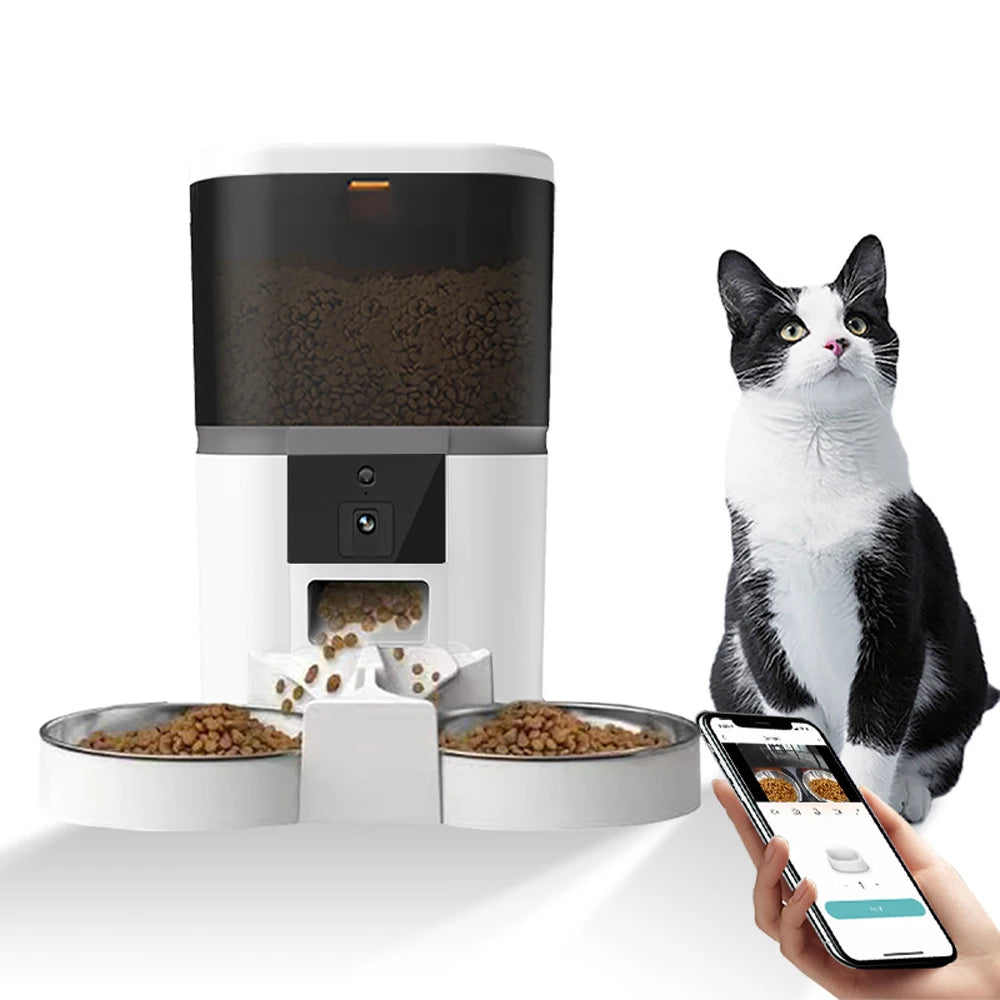 4L Smart Automatic Pet Feeder with Camera – App Controlled Cat & Dog Feeder
