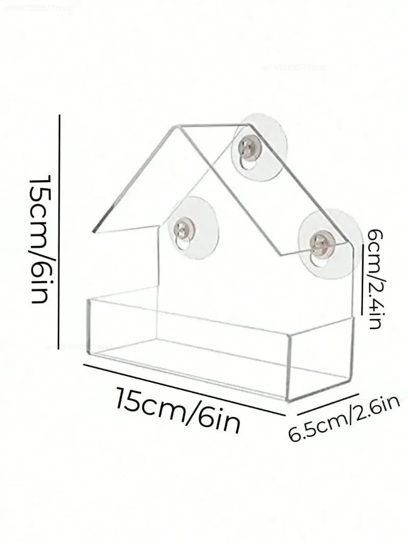 Acrylic Window Bird Feeder – Clear Hanging Feeder with Suction Cup for Outdoor Garden
