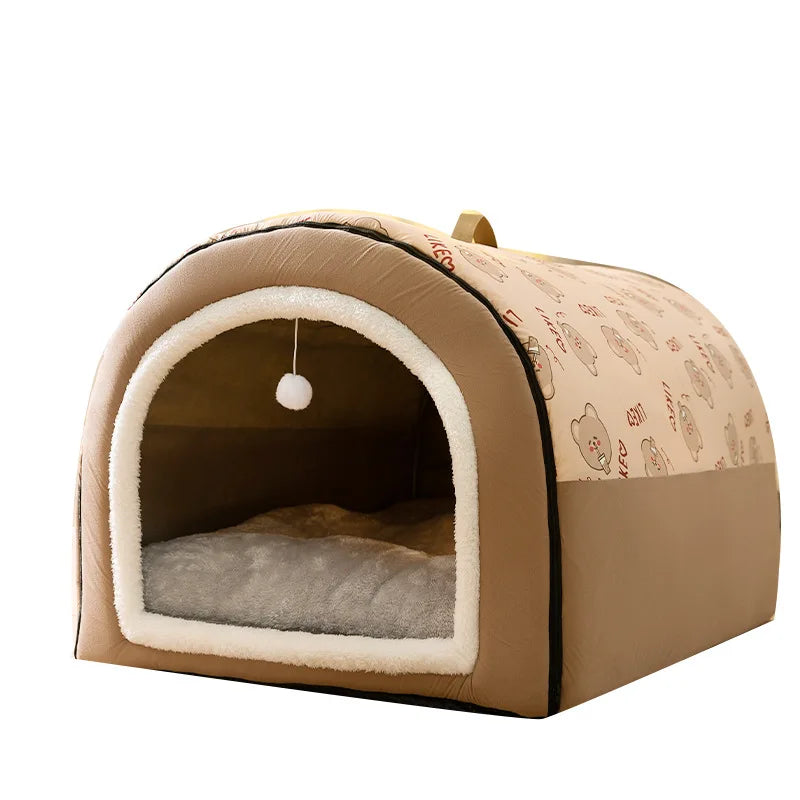 Large Winter Dog House  – Cozy, Removable & Washable Pet Bed